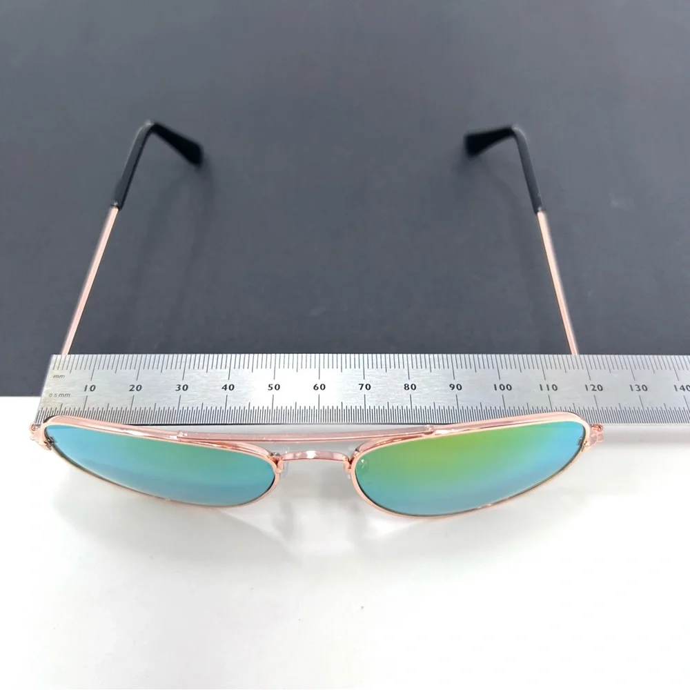Girls Rose Gold Aviator Sunglasses mirrored lenses